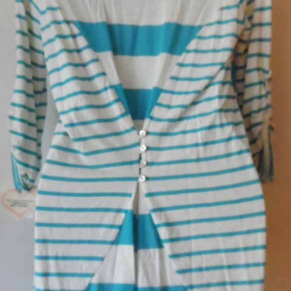 Self Esteem top sz M blue white stripe NWT - Picture 3 of 3